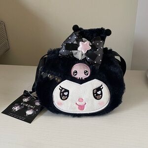 Kuromi pull string bag (black)